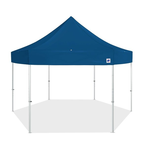 E-Z Up TAA Compliant HUB Shelter, 15' W x 15' L, Gray Aluminum Frame, Royal Blue Top HB3ALU15KFGYTRB